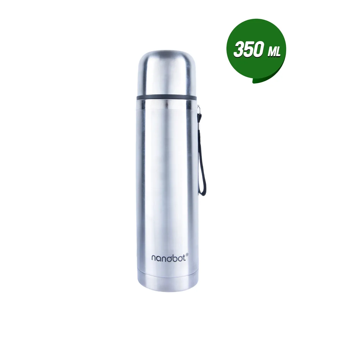 Nanobot Therma Flask - 350 ml | Stainless Steel Water Bottle/ 9 x 2.5 Inches/ Thermosteel Bottle for Home