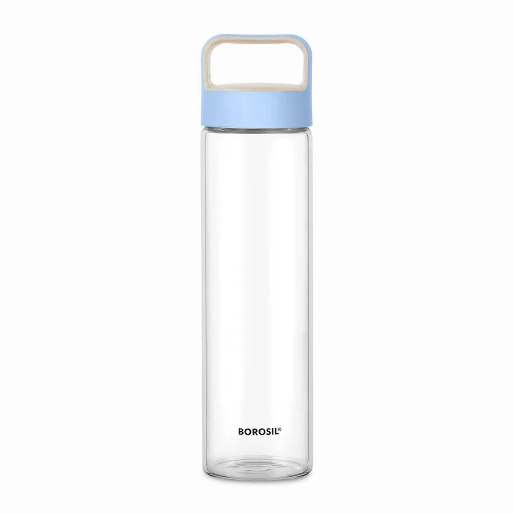 Neo Borosilicate Glass Bottle - Blue Lid - Personalise