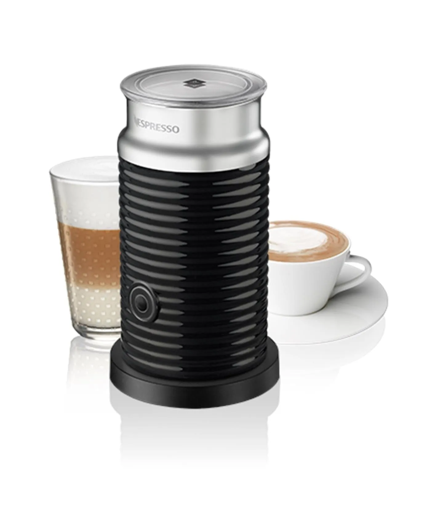 Nespresso C30 Essenza Black   Milk Frother Black Bundle