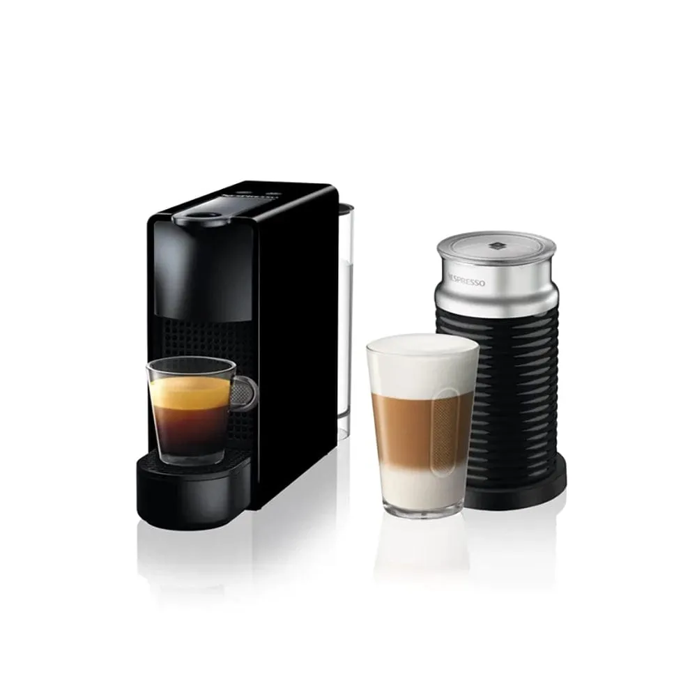 Nespresso C30 Essenza Black   Milk Frother Black Bundle