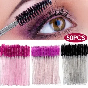 (NET) Eyelash Brush Crystal Mascara Wands 50 Pcs