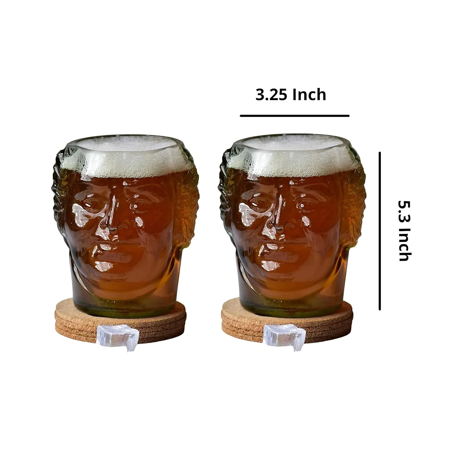 OLD MONK STYLE DRINKING GLASS FOR  RUM - PACK OF 2