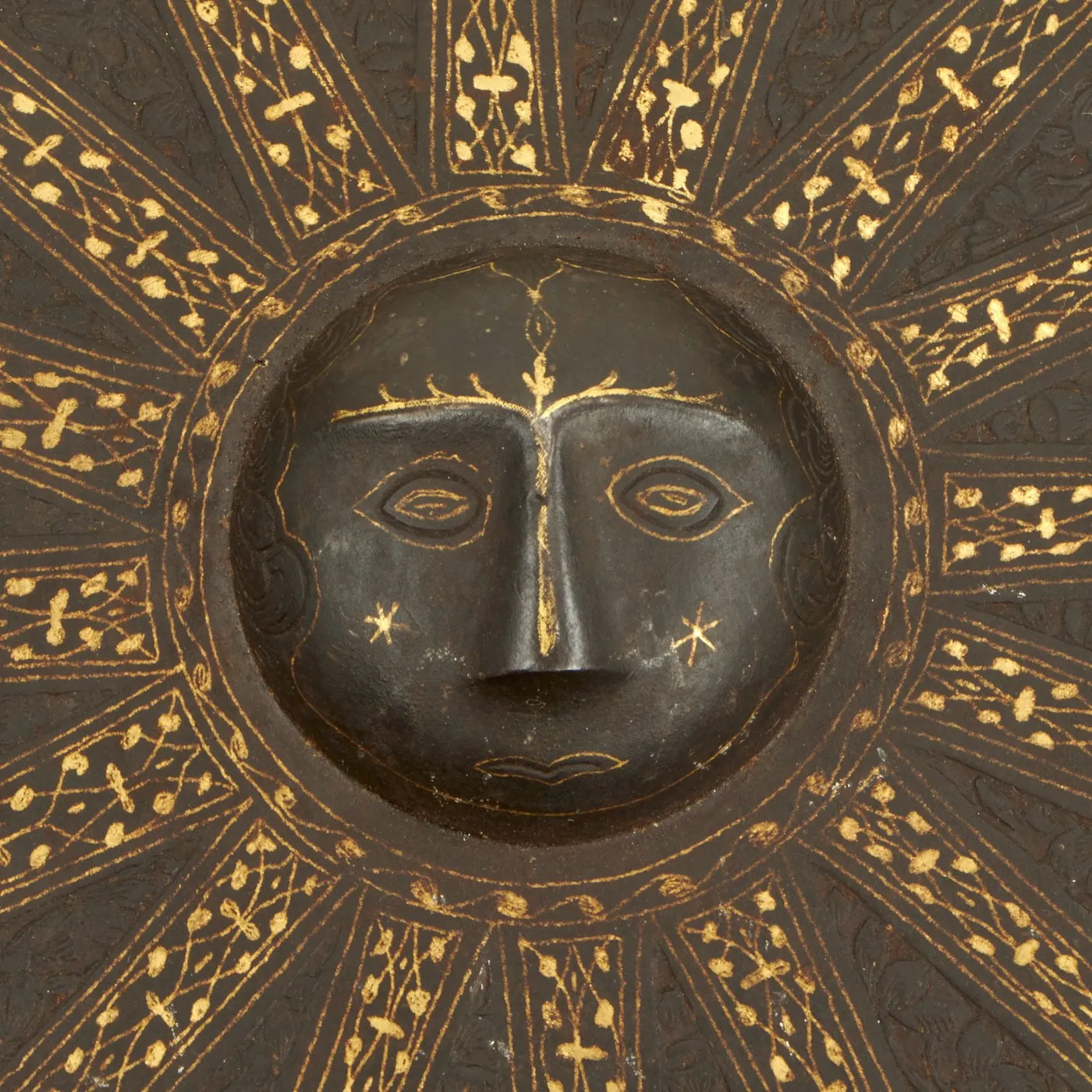 Original Magnificent North Indian Gold and Silver Inlaid Kulah Khud Spiked War Helmet with Matching Dhal Shield - Circa 1800