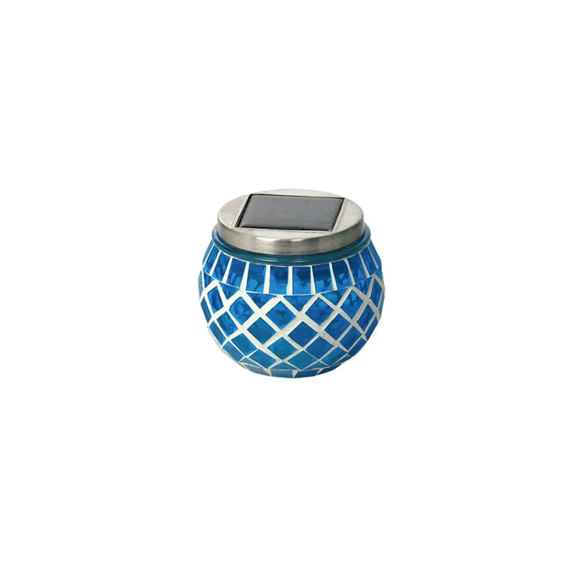 Outdoor Solar Mosaic Glass Jar LED Waterproof Landscape Light