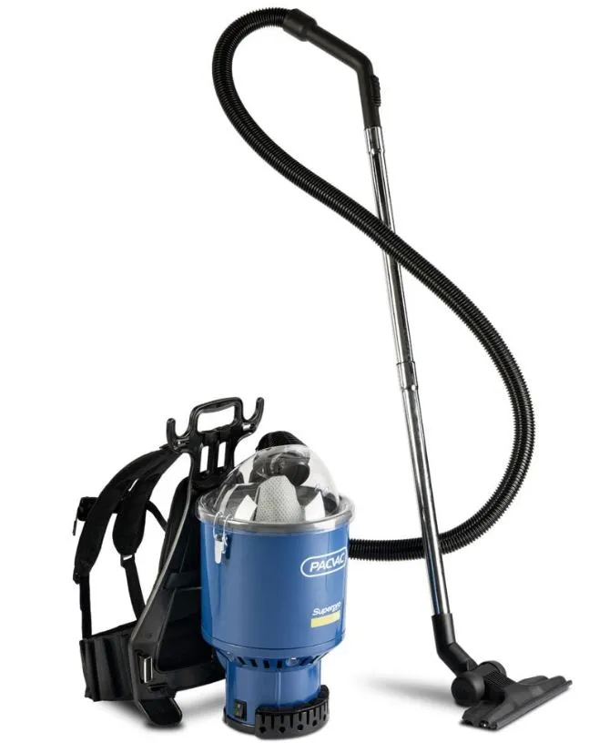 Pacvac Superpro 700 Backpack Vacuum Cleaner, Commercial Vacuum Cleaner, with Cord