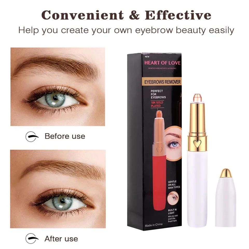 Painless Mini Rechargeable Eyebrow Trimmer Brows Pen Hair Remover S4476983