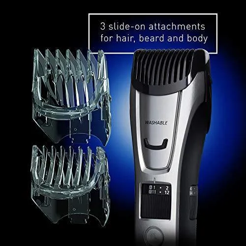 Panasonic Multigroom Beard Trimmer Kit For Face, Head, Body Hair Styling and Grooming, 39 Quick-Adjust Dial Trim Settings, Cordless/Cord, – ER-GB80-S, Silver