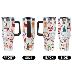 POD Stainless Steel Large Capacity Car Cup Christmas, Santa Claus 40oz Tumbler with Handle