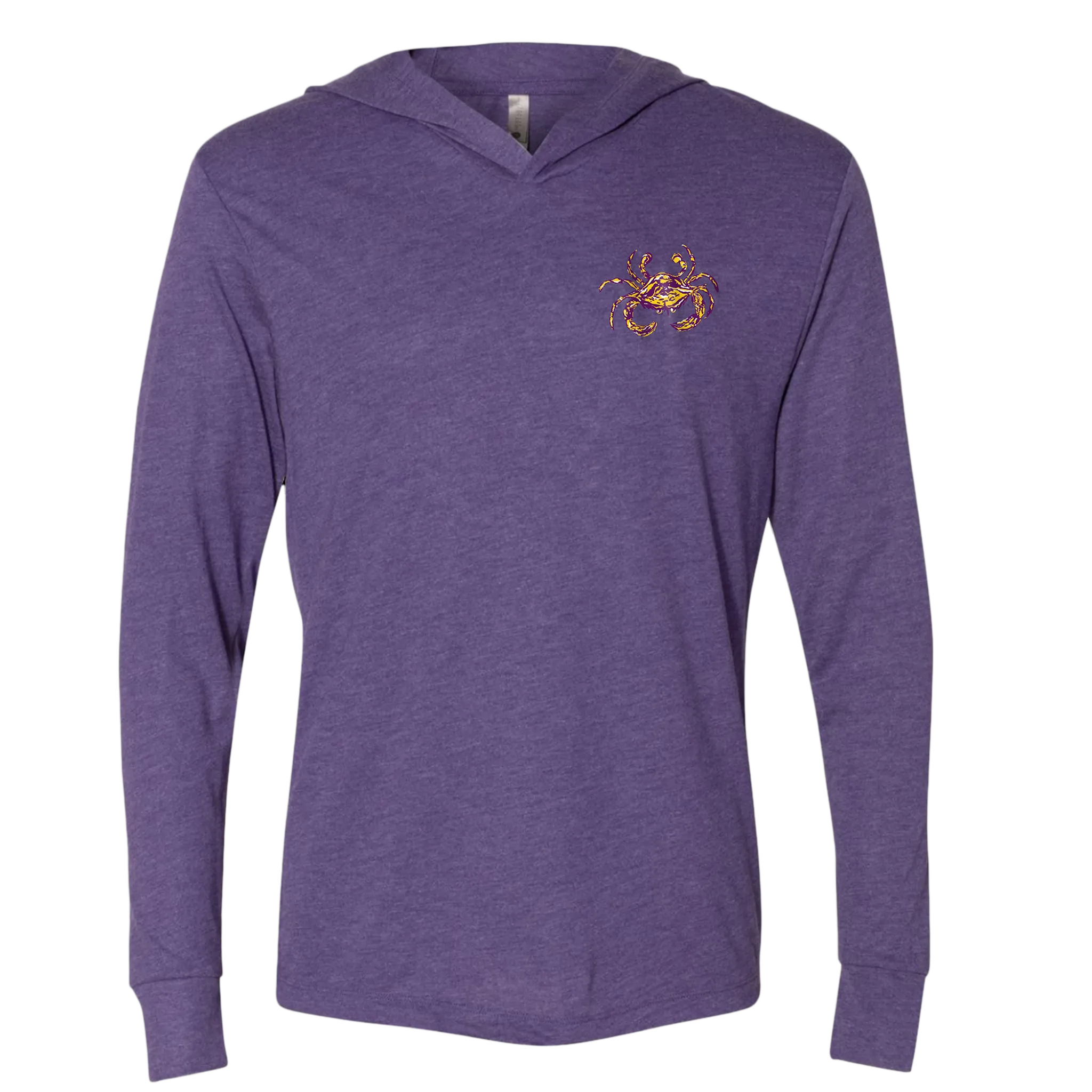 Purple & Gold Adult Long Sleeve Hoodie T-shirt