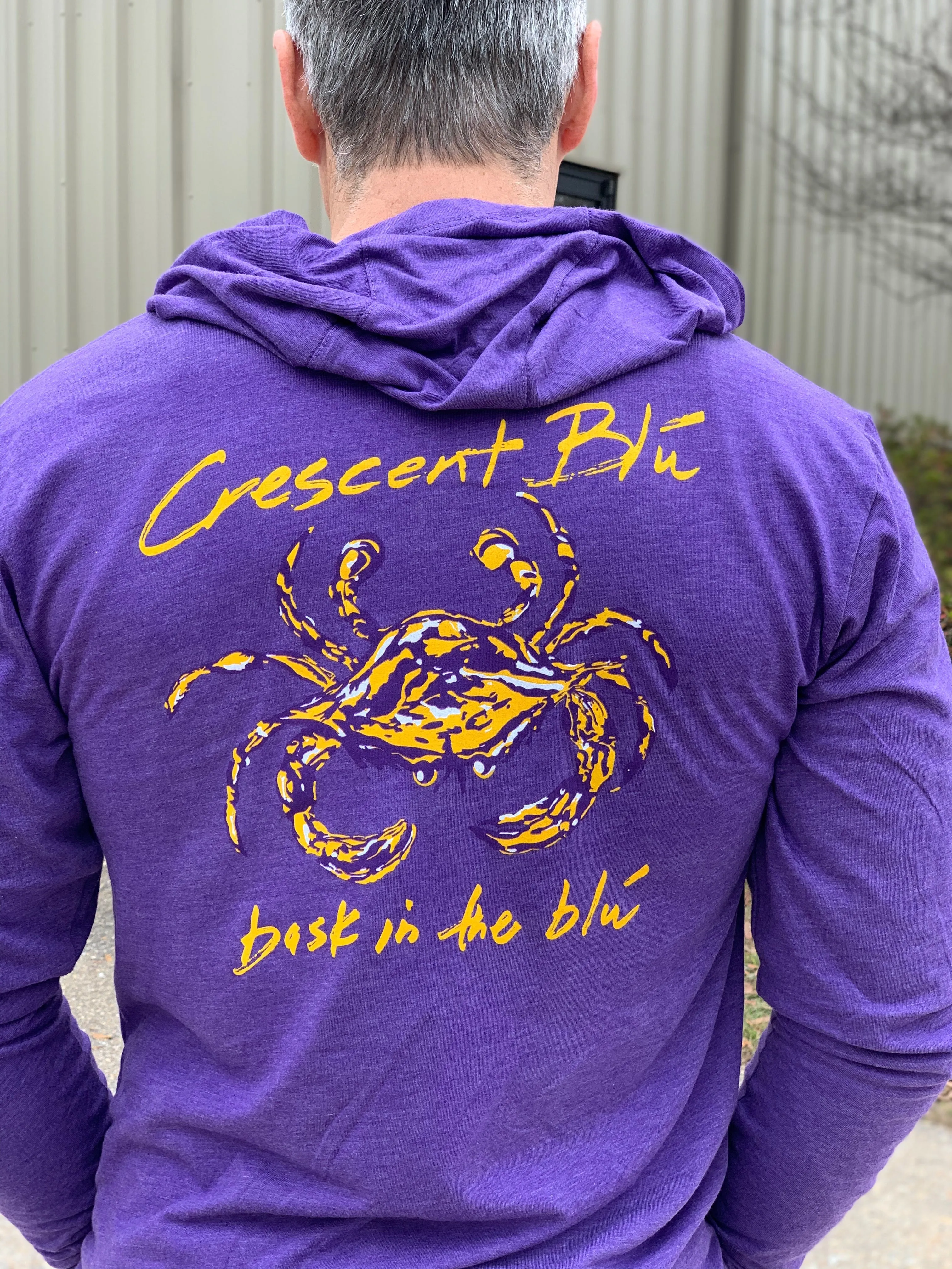 Purple & Gold Adult Long Sleeve Hoodie T-shirt