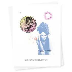 Queen of Wands Letterpress   Riso Card