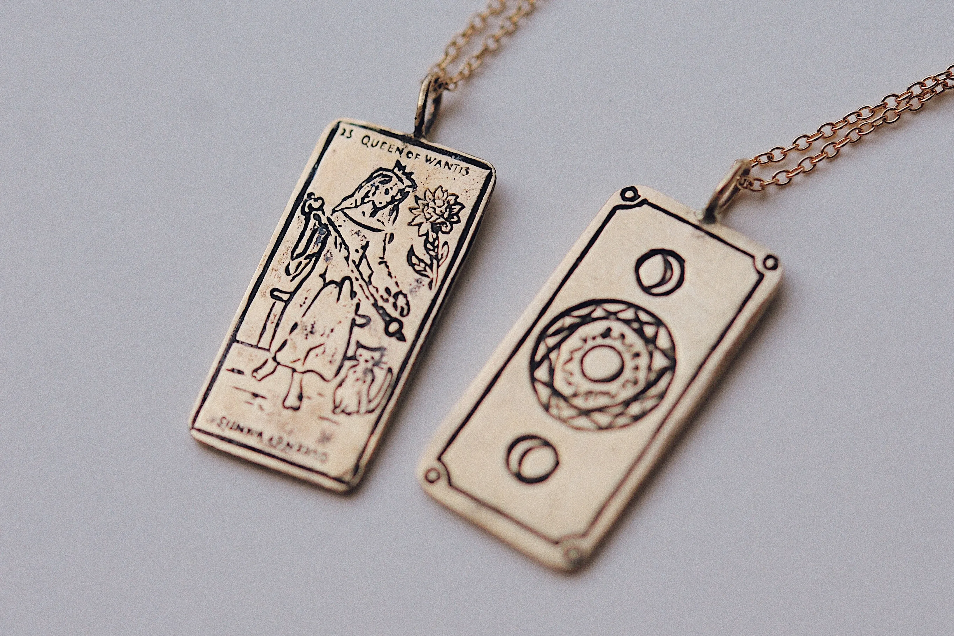 Queen of Wands Tarot Card Necklace