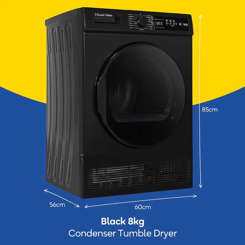 Russell Hobbs RH8CTD111B 11 Series 8kg Condenser Dryer -B Rated- Black