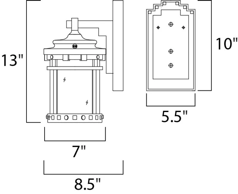 Santa Barbara VX 7" Single Light Outdoor Wall Mount in Sienna