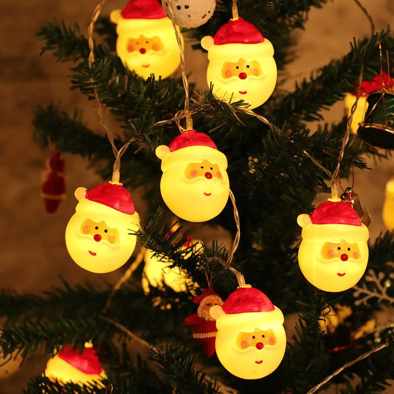 Santa Lights LED Christmas Decoration - Santa Head String Lights for Christmas, Holidays and Party Decoration