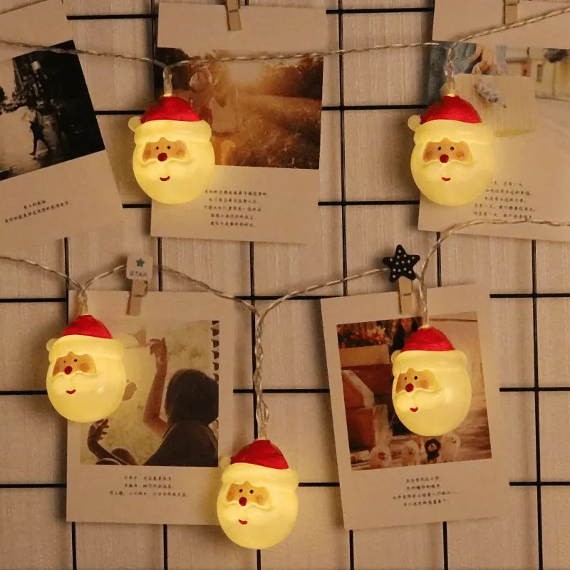 Santa Lights LED Christmas Decoration - Santa Head String Lights for Christmas, Holidays and Party Decoration