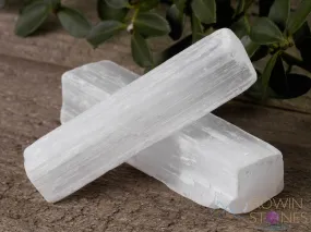 SELENITE WAND - Raw Crystals, Selenite Sticks, Crystal Wand, Selenite Charging Station,  E1022