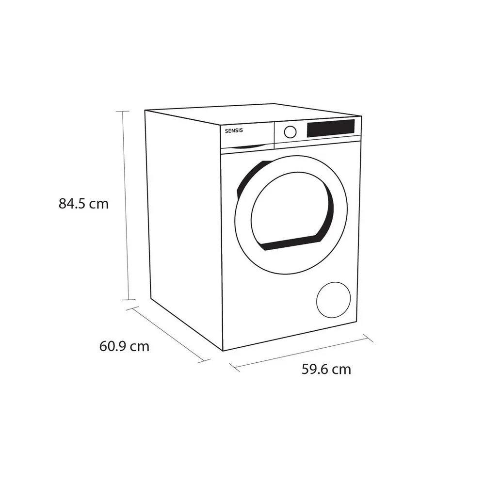 Sensis TDHF019A2W 9kg Heat Pump Tumble Dryer White