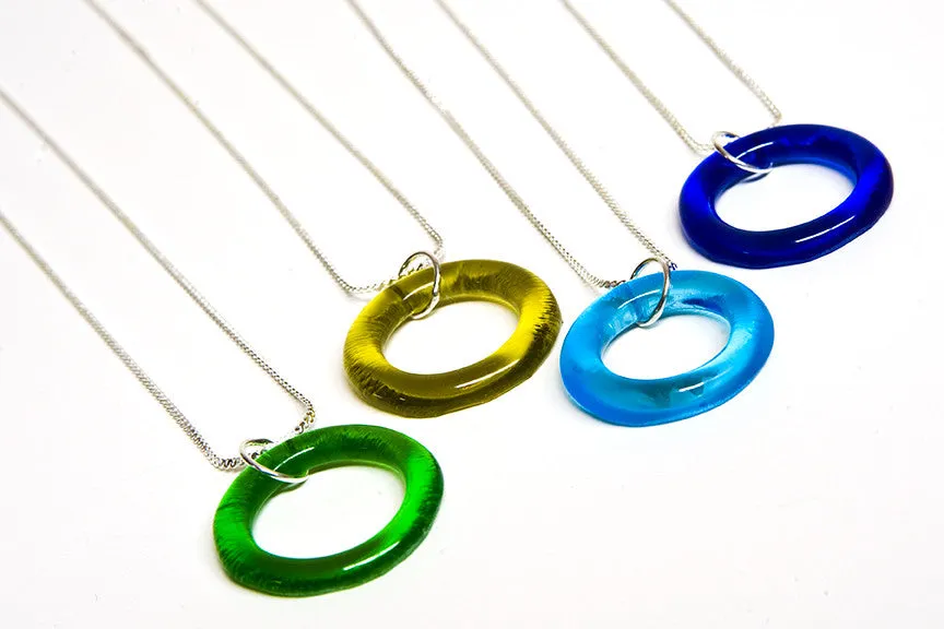 Simple Recycled Bottle Glass Necklace