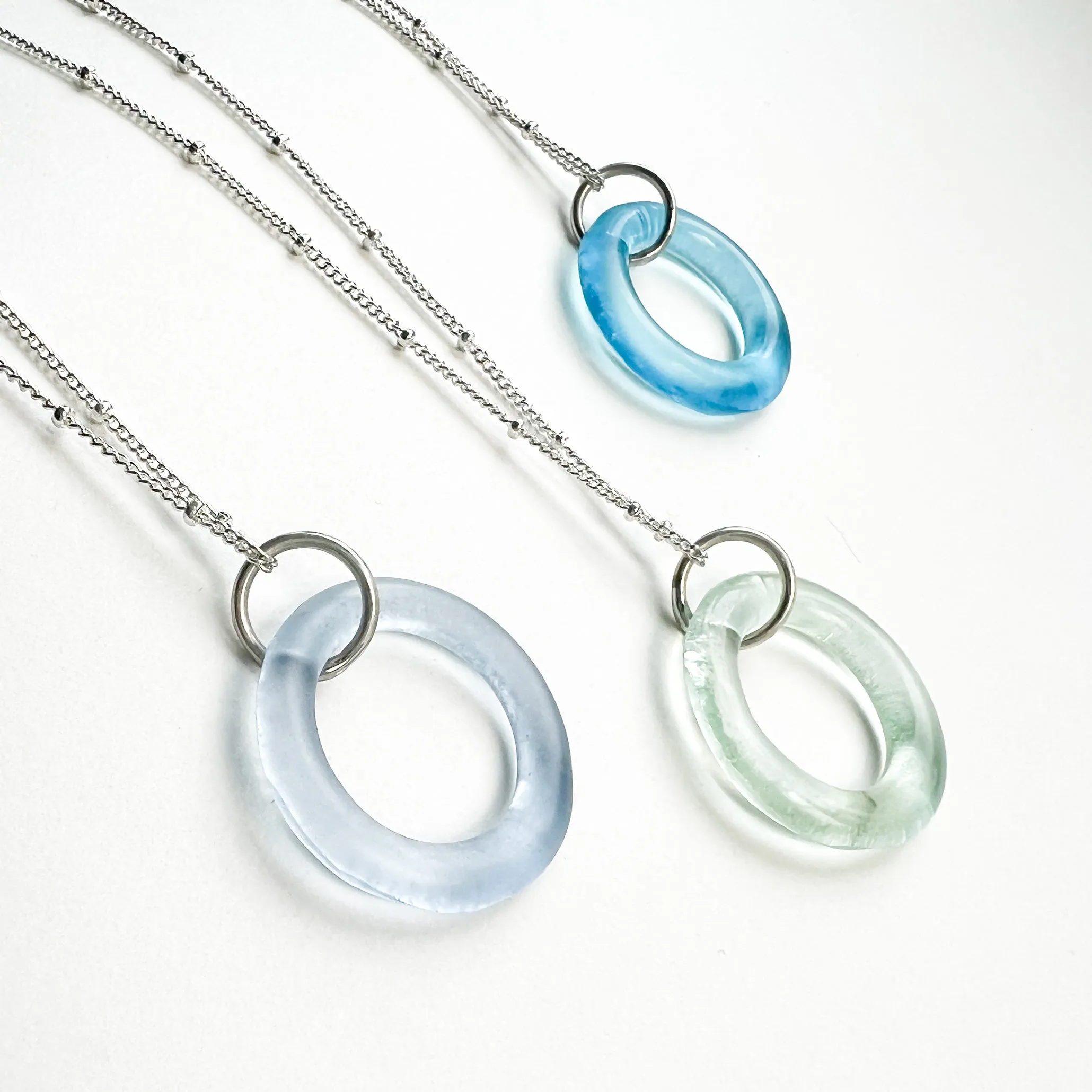 Simple Recycled Bottle Glass Necklace