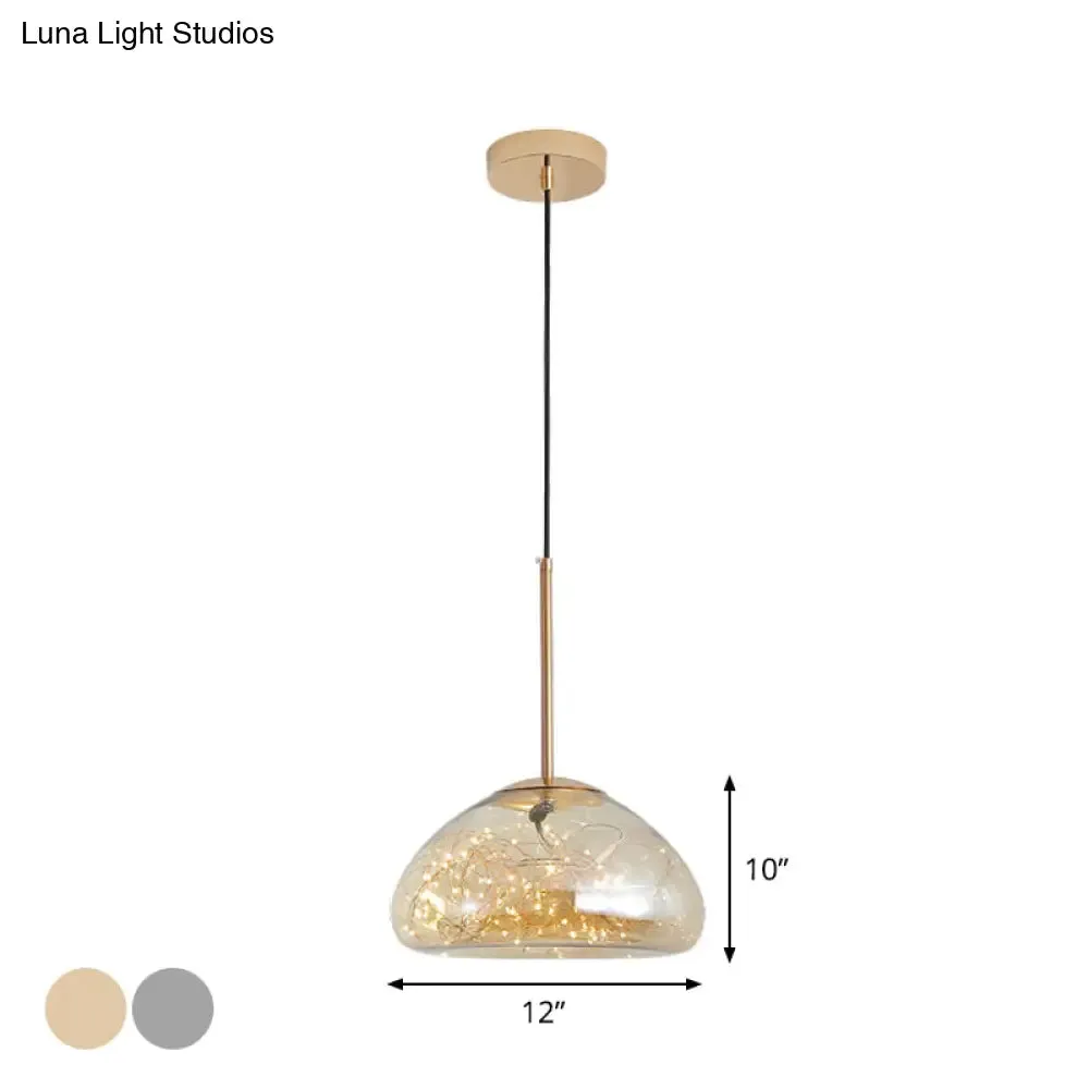 Sleek 1-Light Pendant Lamp with Glass Shade: Minimalist Elegance