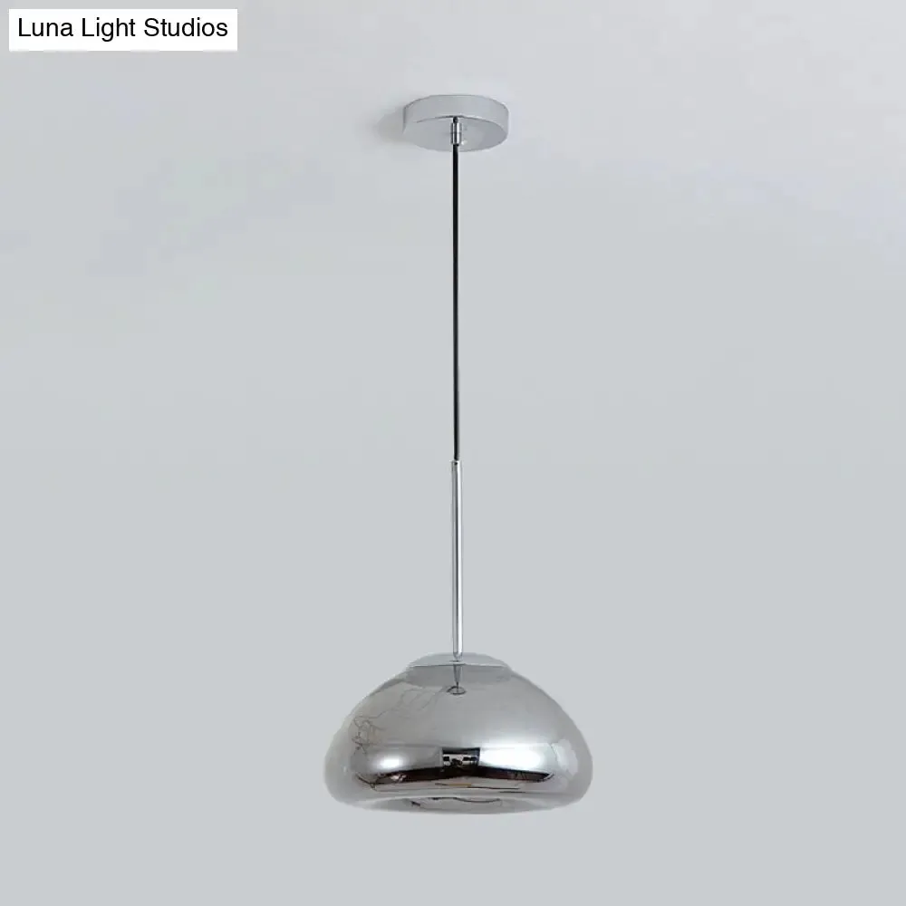 Sleek 1-Light Pendant Lamp with Glass Shade: Minimalist Elegance