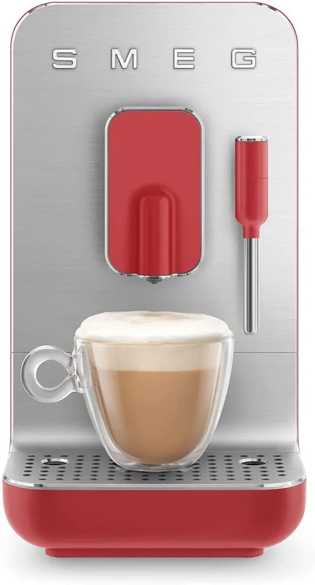 Smeg BCC02RDMUK Retro Bean to Cup Coffee Machine With Steam Wand - Red