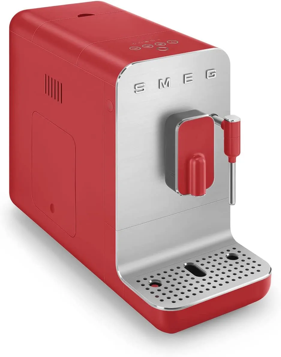 Smeg BCC02RDMUK Retro Bean to Cup Coffee Machine With Steam Wand - Red