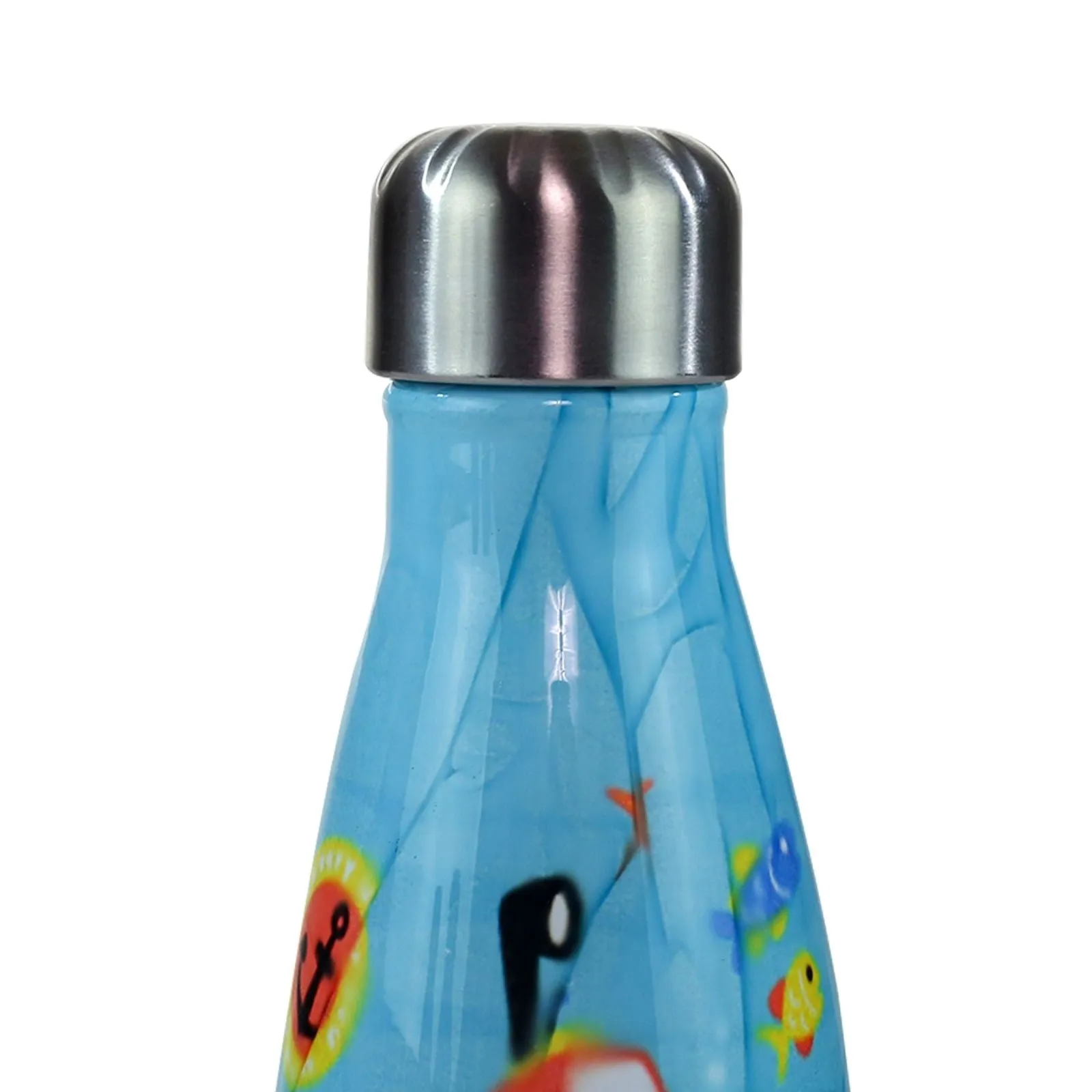 Smily Kiddos Steel Water Bottle Light Blue  - Deep ocean Theme