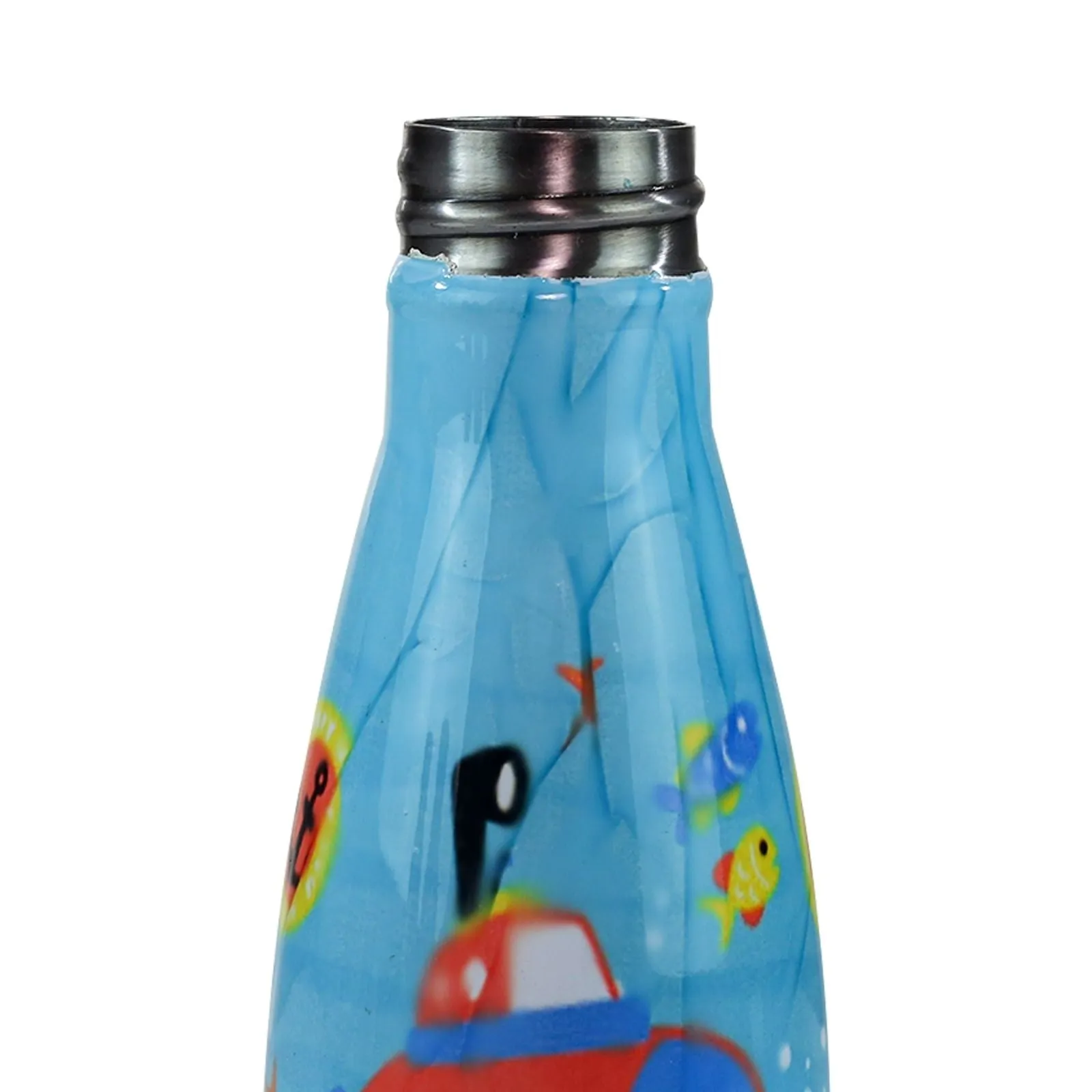 Smily Kiddos Steel Water Bottle Light Blue  - Deep ocean Theme