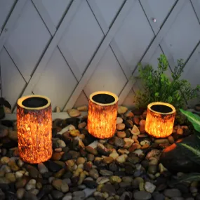 Solar Decorative Simulation Wood Stake Resin Plastic Waterproof LED Outdoor Landscape Lighting