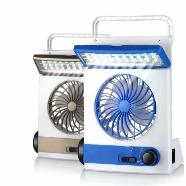 Solar Light Fan Rechargeable with Flashlight & Led light - LR 5591