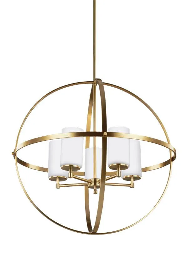 Spherical Satin Bronze 5 Light Chandelier