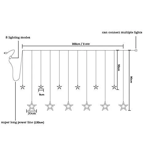 Star String Lights for Bedroom with 8 Lighting Modes