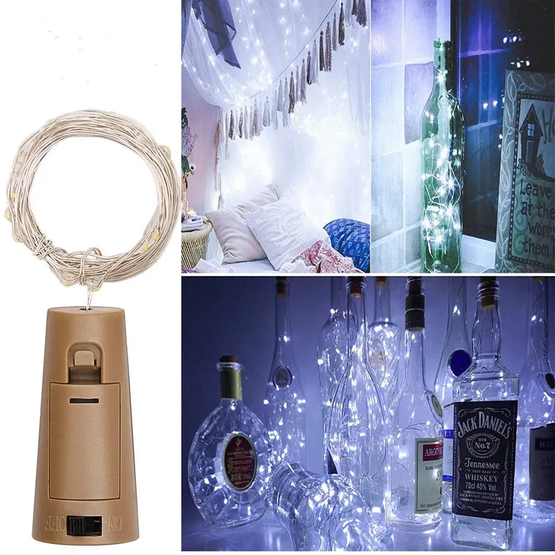 String led Wine Bottle with Cork 20 LED Bottle Lights Battery Cork  for Party Wedding Christmas Halloween Bar Decor Warm White