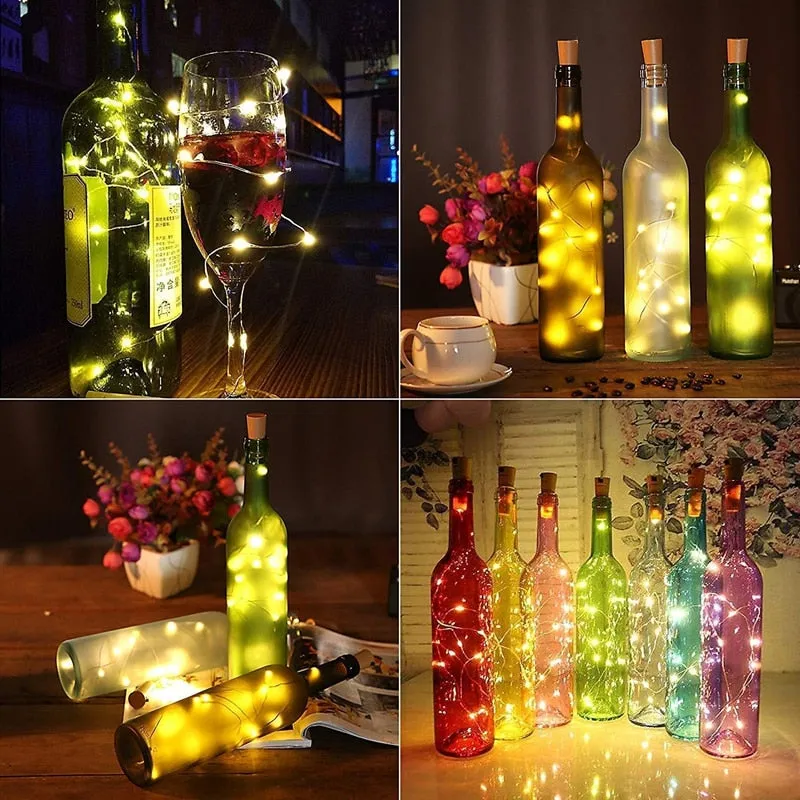 String led Wine Bottle with Cork 20 LED Bottle Lights Battery Cork  for Party Wedding Christmas Halloween Bar Decor Warm White