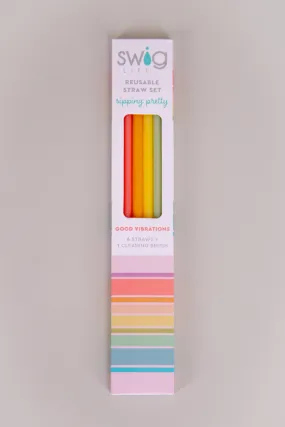 Swig Good Vibrations Rainbow Reusable Straw Set