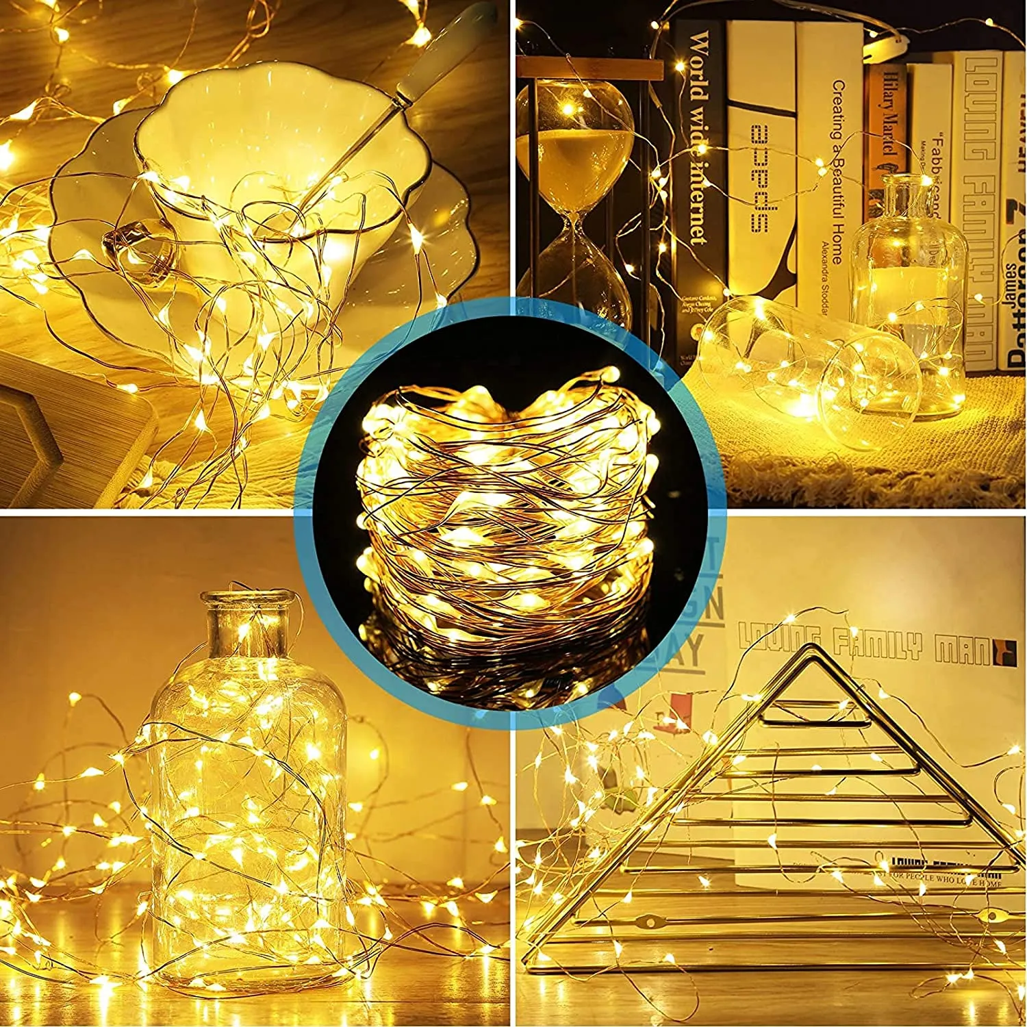 Themisto Decoration Series/Serial Light and String Light | USB Powered Copper String LED Light | for Diwali, Christmas, Indoor, Outdoor, Decoration, Bedroom, Wedding, Balcony - 10 Meter 100 LED Bulb