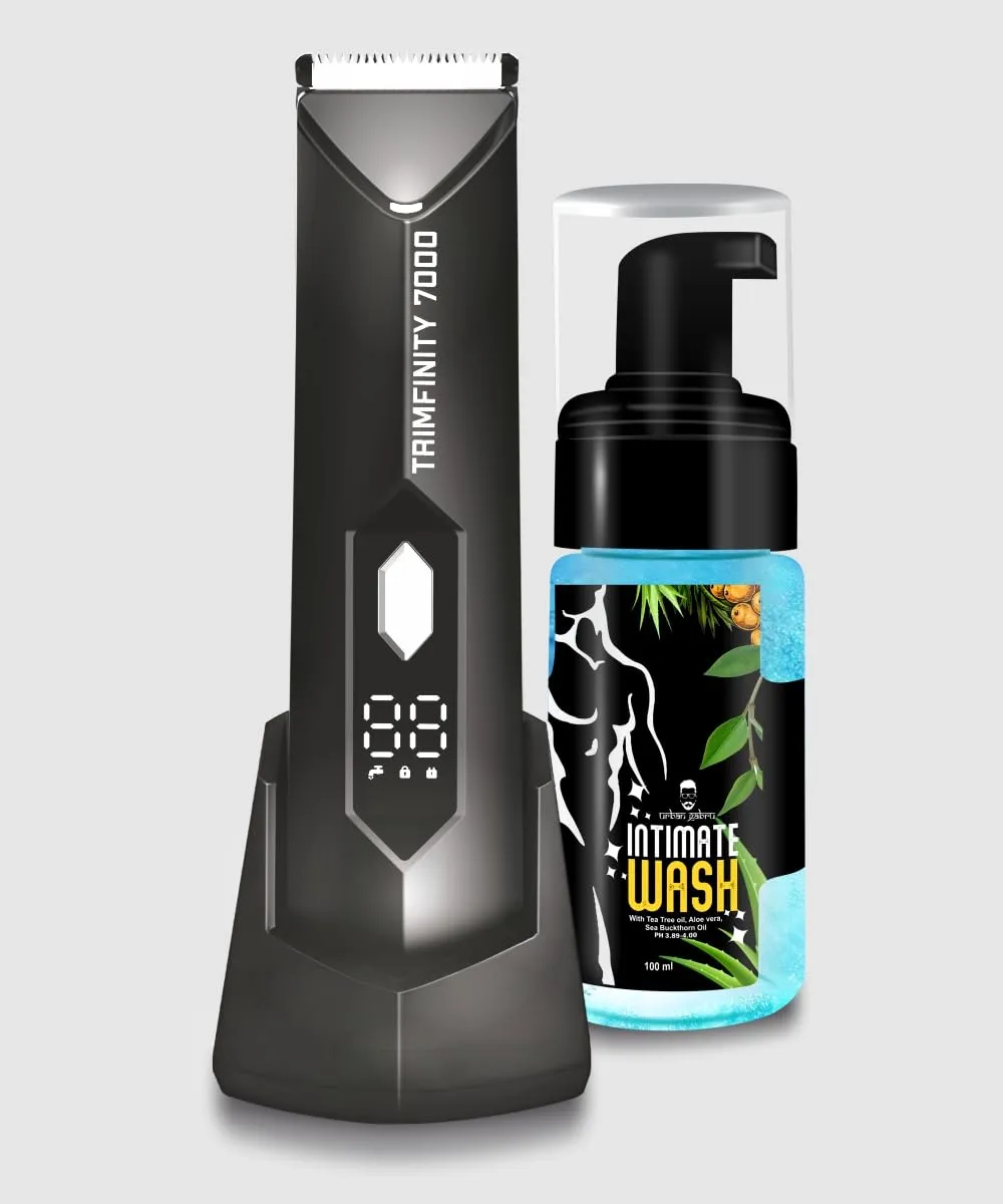 Urbangabru Body Hair Trimmer For Men And Intimate Wash - 100 Ml - Combo Men's Gromming