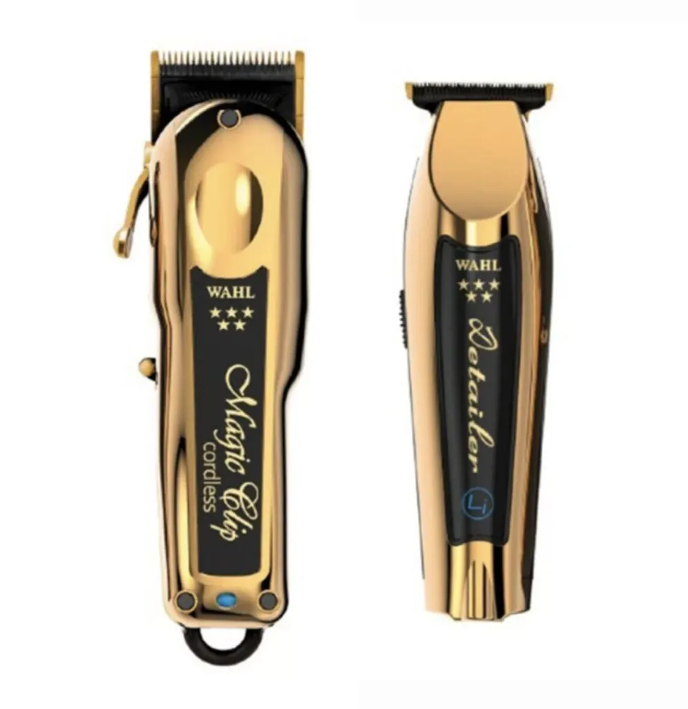 Wahl Pro 2pc Limited Edition Gold Combo – Gold Magic clip Cordless, Gold Detailer li Cordless