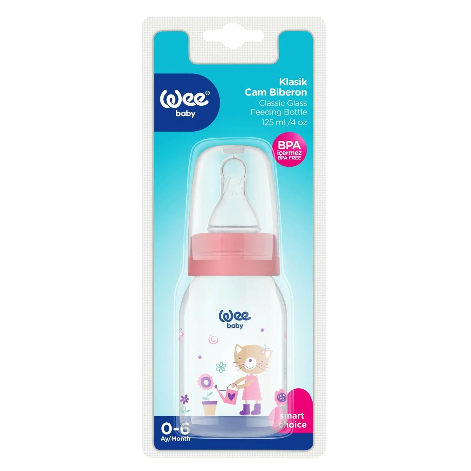 Wee Baby Assorted Glass Baby Bottle 125ml