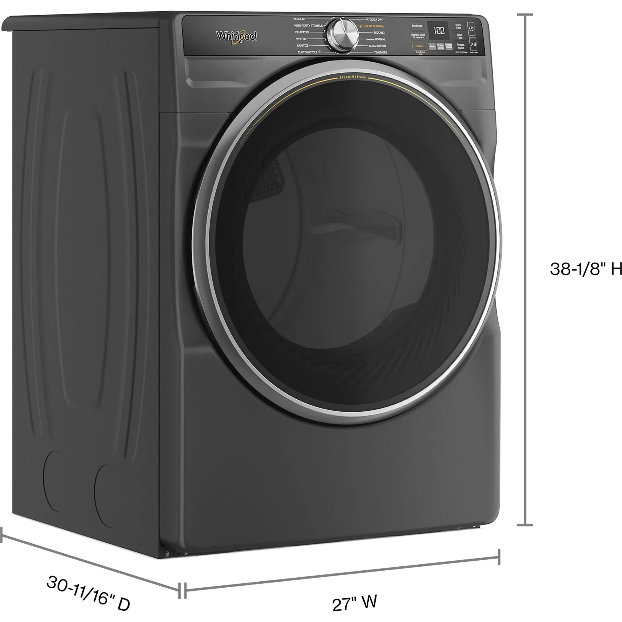 Whirlpool Front Load Dryer (WGD5720RU) - Volcano Black