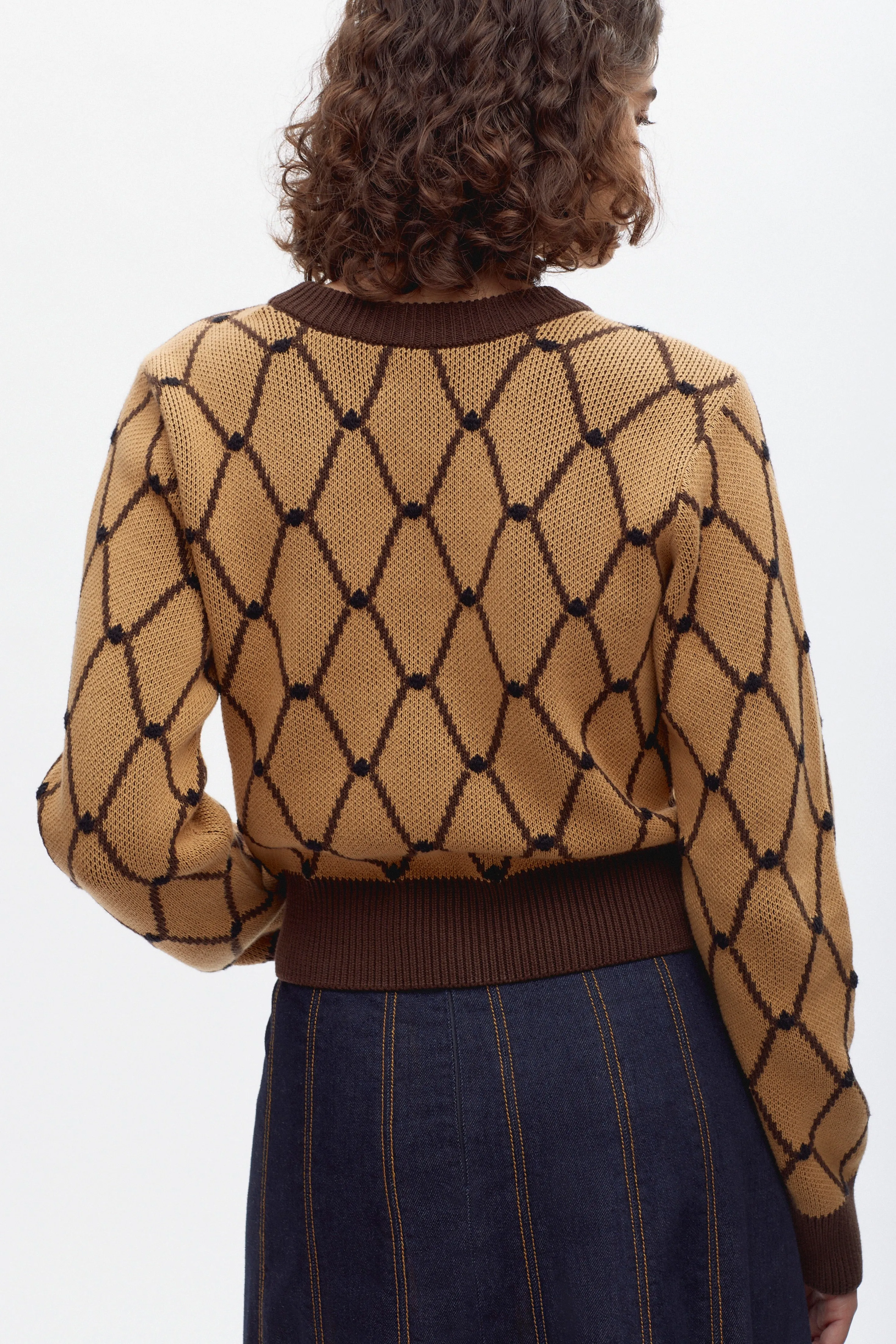 Women's Soad Sweater in Camel/Carafe/Black