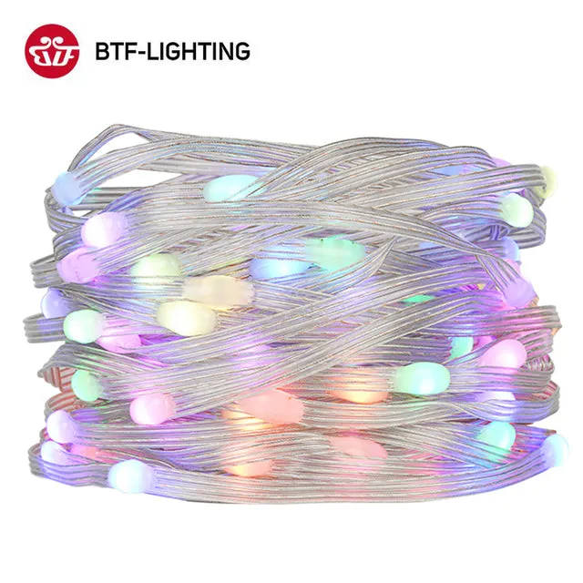 WS2812B RGBIC Christmas Lights LED String for Birthday Party Room Decoration 5m 50 leds WS2812B Light Addressable Individually DC5V