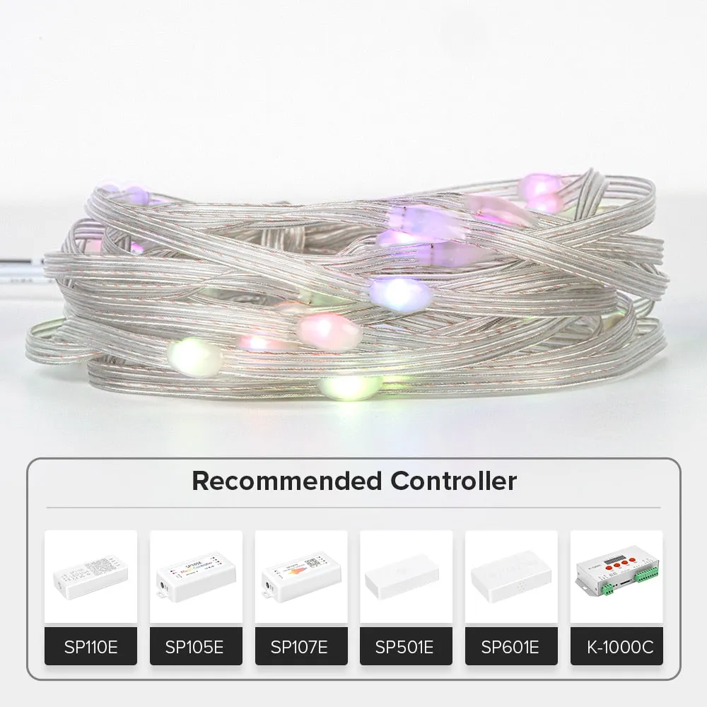 WS2812B RGBIC Christmas Lights LED String for Birthday Party Room Decoration 5m 50 leds WS2812B Light Addressable Individually DC5V