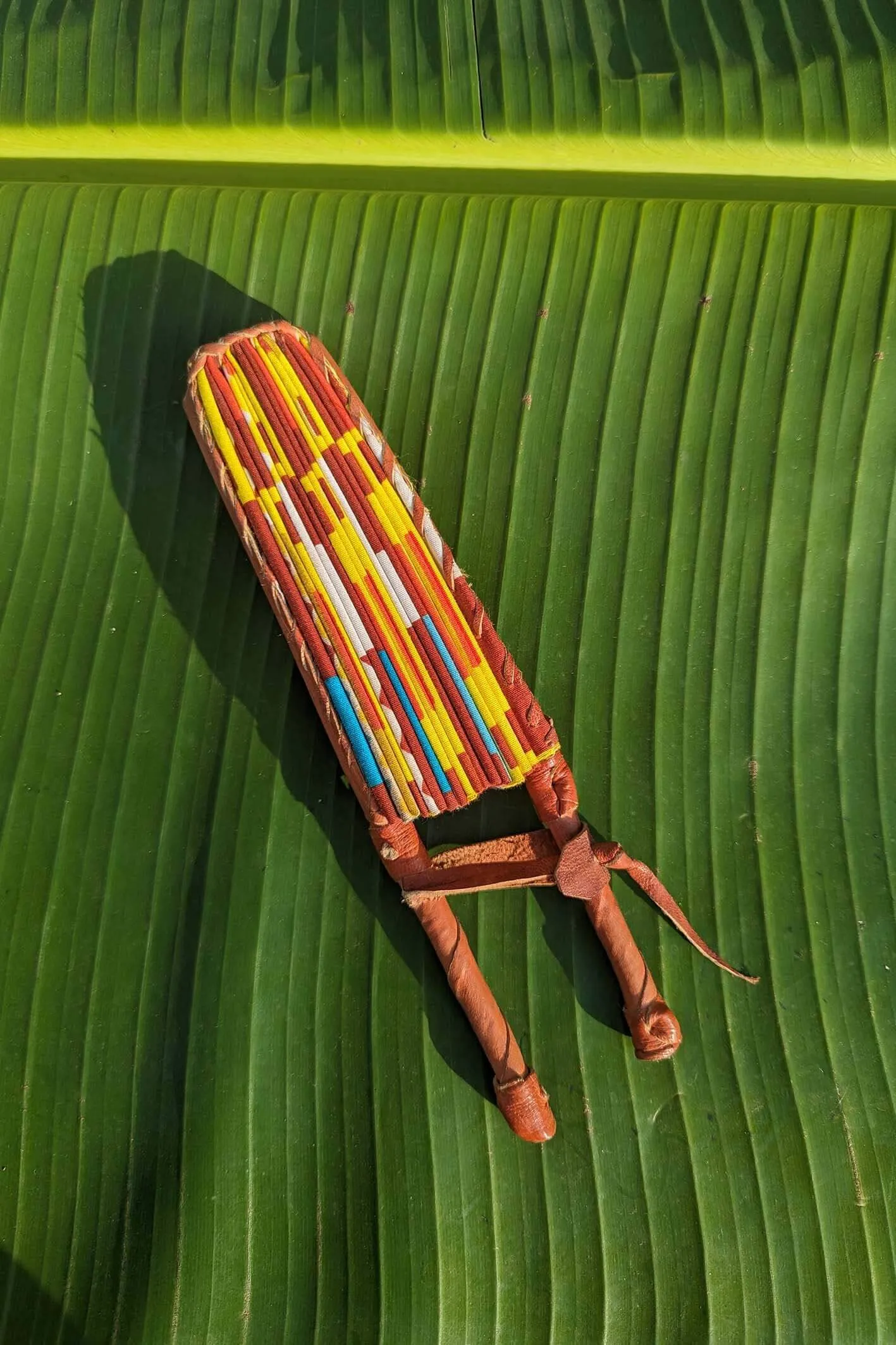 Yellow Kente African Print Folding Fan