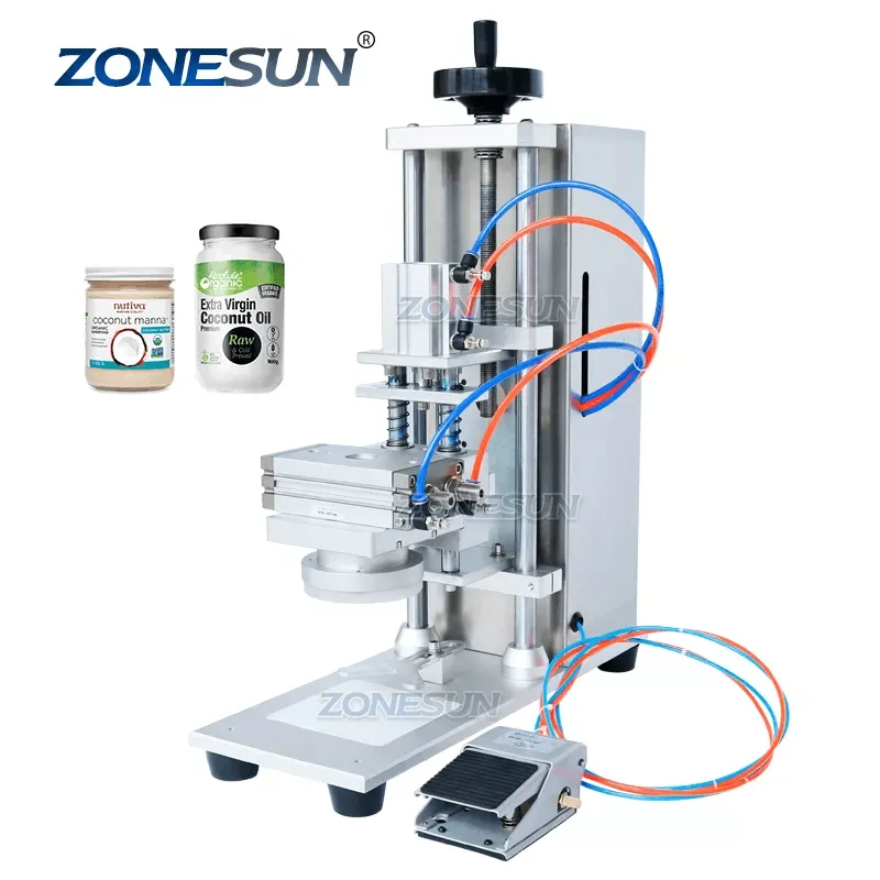 ZS-XG450D Semi-automatic Metal Twist-off Fruit Jam Jar Bottle Capper Screw Capping Machine